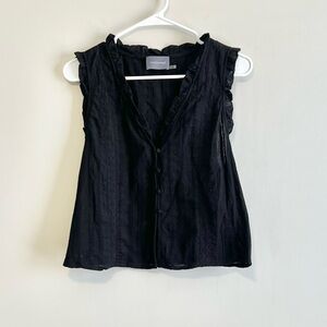 NWT Boutique Hudson Gray Ruffle Button Tank